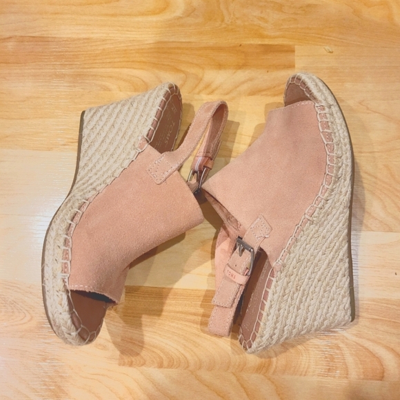 Toms Monica Espadrille Wedge Sling Back Sandals Pink Size 7 - Picture 4 of 15